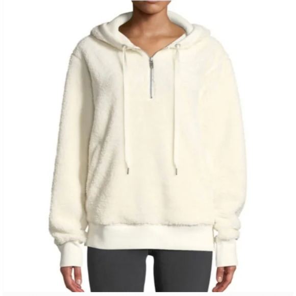 Rag & Bone Sweater Women Small‎ White Sherpa Teddy Hoodie Comfort Oversized - Picture 1 of 9